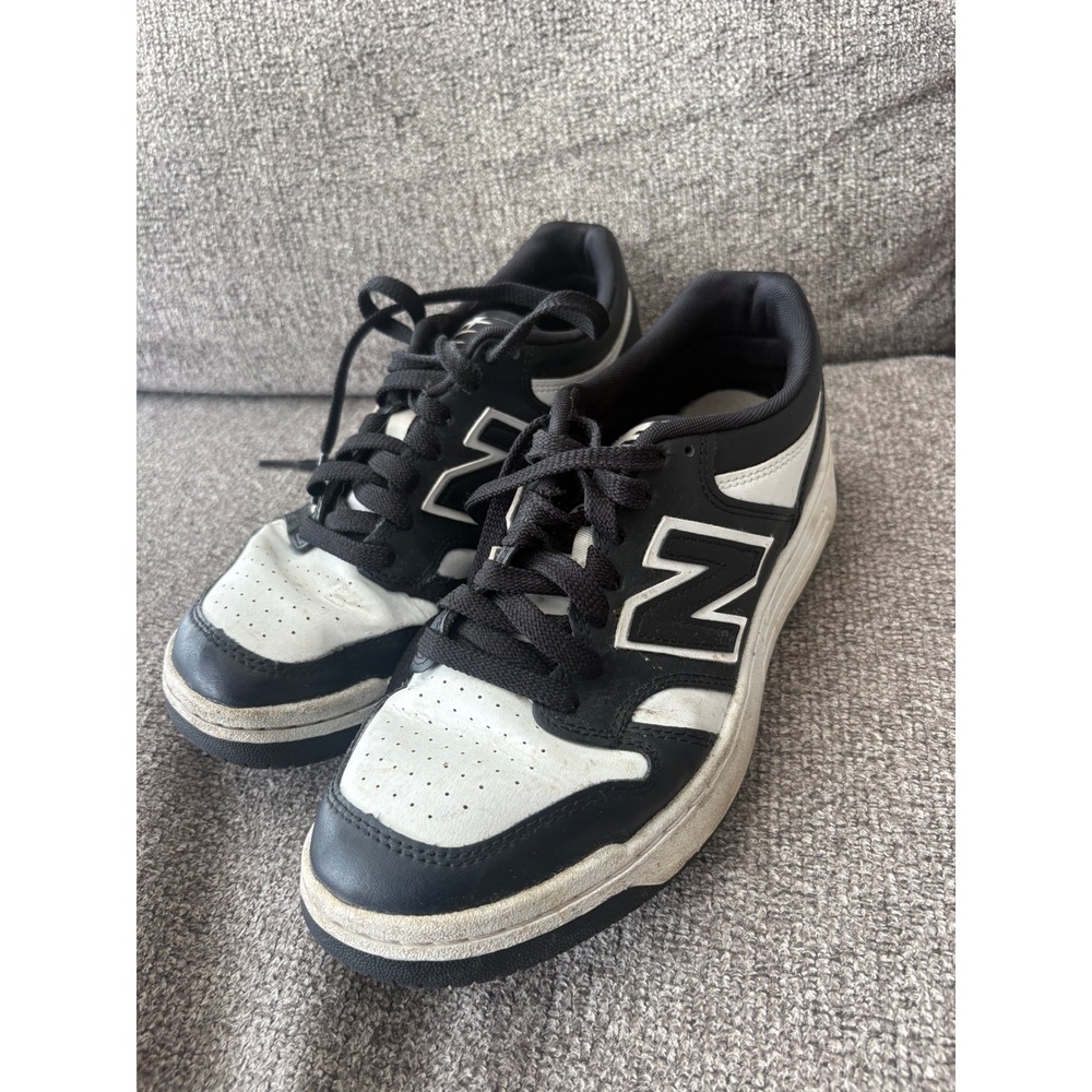 New Balance 480 Black White Leather Low Top Court Sneakers BB480LBA